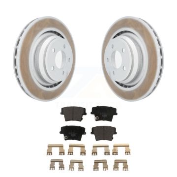 Rear Coat Disc Brake Rotor Ceramic Pad Kit For 2015 Dodge Charger R T Scat Pack with 6.4L KGT-101403