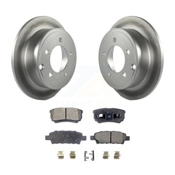 Rear Coated Brake Rotor Ceramic Pad Kit For Jeep Mitsubishi Lancer Patriot Dodge Chrysler KGT-101405