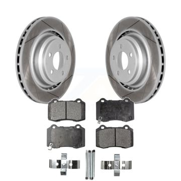 Rear Coated Brake Rotors Ceramic Pad Kit For Dodge Charger Chrysler 300 Challenger Magnum KGT-101417