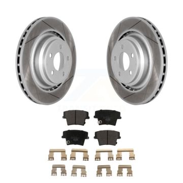 Rear Coat Disc Brake Rotor Ceramic Pad Kit For 2015 Dodge Charger R T Scat Pack with 6.4L KGT-101418