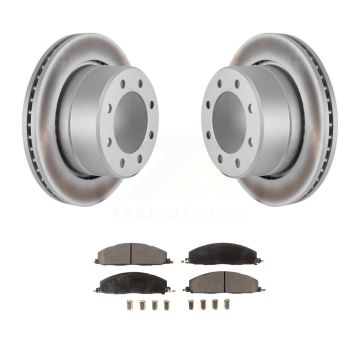 Rear Coated Disc Brake Rotors And Ceramic Pads Kit For Ram 3500 2500 1500 Dodge KGT-101419