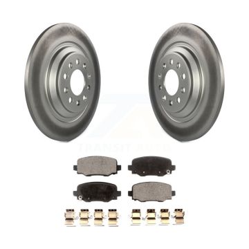 Rear Coated Brake Rotors Ceramic Pad Kit For Jeep Cherokee With Dual Piston Front Caliper KGT-101425