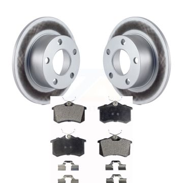 Rear Coated Disc Brake Rotors And Ceramic Pads Kit For Volkswagen Passat Audi A6 KGT-101436