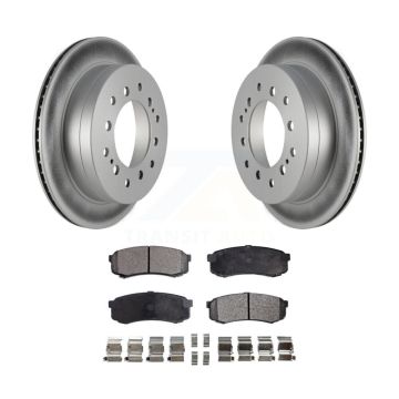 Rear Coated Brake Rotor Ceramic Pad Kit For Toyota 4Runner FJ Cruiser Sequoia Lexus GX470 KGT-101454