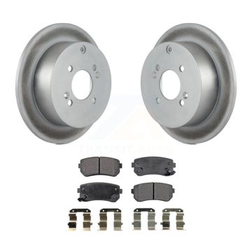 Rear Coated Disc Brake Rotors & Ceramic Pad Kit For 2006-2010 Hyundai Accent Kia Rio5 Rio KGT-101526