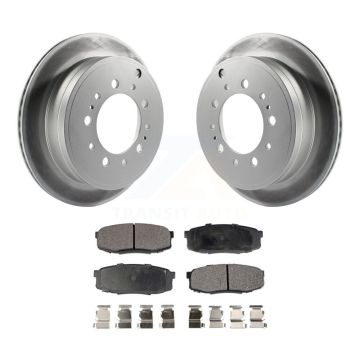 Rear Coat Brake Rotors Ceramic Pad Kit For Toyota Tundra Sequoia Lexus LX570 Land Cruiser KGT-101565