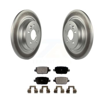 Rear Coat Brake Rotor Ceramic Pad Kit For 08-11 Volvo S80 FWD With Electric Parking KGT-101574