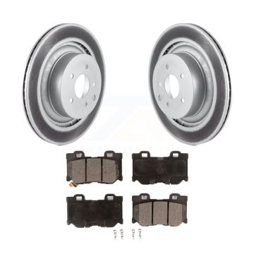 Rear Coated Disc Brake Rotors And Ceramic Pads Kit For INFINITI G37 Nissan 370Z Q60 Z KGT-101584