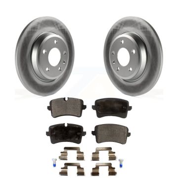 Rear Coated Disc Brake Rotors And Ceramic Pads Kit For Audi A7 Quattro A6 KGT-101591