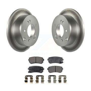 Rear Coated Disc Brake Rotors And Ceramic Pads Kit For Kia Forte Koup Forte5 KGT-101599