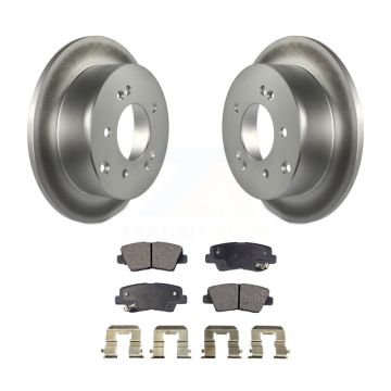 Rear Coated Disc Brake Rotors And Ceramic Pads Kit For 2010-2013 Kia Soul KGT-101600