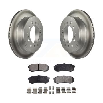 Rear Coated Disc Brake Rotors & Ceramic Pad Kit For Toyota 4Runner Lexus GX460 FJ Cruiser KGT-101605