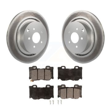 Rear Coated Brake Rotor & Ceramic Pad Kit For INFINITI Q50 Q60 M37 FX50 QX70 Q70 Q70L M56 KGT-101630
