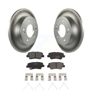Rear Coated Brake Rotor Ceramic Pad Kit For Kia Hyundai Kona Forte Soul Elantra GT Forte5 KGT-101635