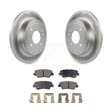 Rear Coated Disc Brake Rotors And Ceramic Pads Kit For 2011 Hyundai Accent KGT-101639