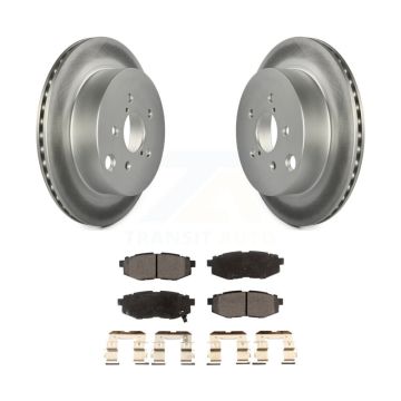 Rear Coated Disc Brake Rotors And Ceramic Pads Kit For 2014-2018 Subaru Forester 2.0L KGT-101664