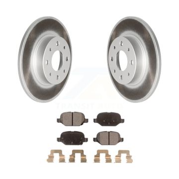 Rear Coated Disc Brake Rotors And Ceramic Pads Kit For Fiat 500 KGT-101665