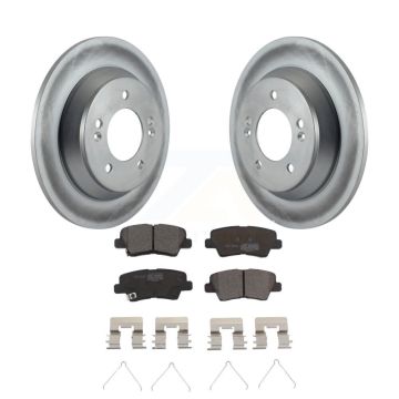 Rear Coat Brake Rotor Ceramic Pad Kit For 2014-2017 Kia Rondo With Electric Parking KGT-101680