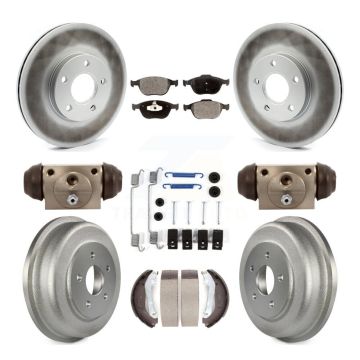 Front Rear Coat Brake Rotor Ceramic Pad Drum Kit (9Pc) For 2010-2013 Ford Transit Connect KGT-101756