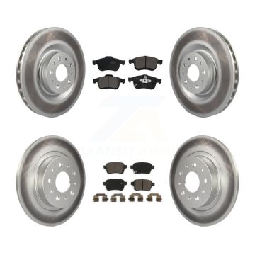 Front Rear Coated Disc Brake Rotors And Ceramic Pads Kit For 2014-2020 Fiat 500L KGT-101765