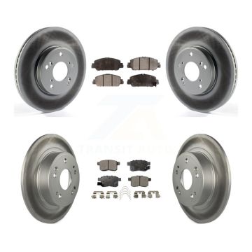 Front Rear Coated Disc Brake Rotors And Ceramic Pads Kit For Honda Accord KGT-101770