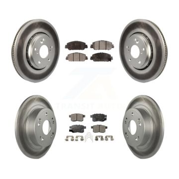 Front Rear Coated Disc Brake Rotors And Ceramic Pads Kit For Honda Accord KGT-101771