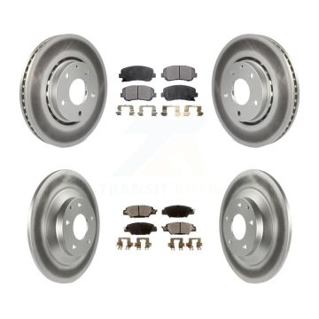 Front Rear Coated Disc Brake Rotors And Ceramic Pads Kit For Mazda CX-5 KGT-101774