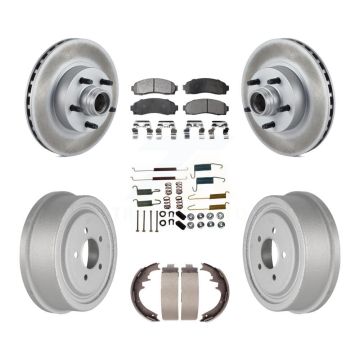 Front Rear Coat Disc Brake Rotor Ceramic Pad Drum Kit (7Pc) For 2006-2009 Ford Ranger RWD KGT-101781