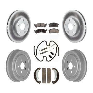 Front Rear Coat Disc Brake Rotor Ceramic Pad Drum Kit (7Pc) For Pontiac Sunfire Chevrolet KGT-101784