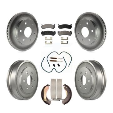Front Rear Coated Brake Rotor Ceramic Pad Drum Kit (7Pc) For Chevrolet Silverado 1500 GMC KGT-101788