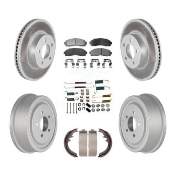 Front Rear Coated Disc Brake Rotor Ceramic Pad Drum Kit (7Pc) For Ford Ranger Mazda B4000 KGT-101800