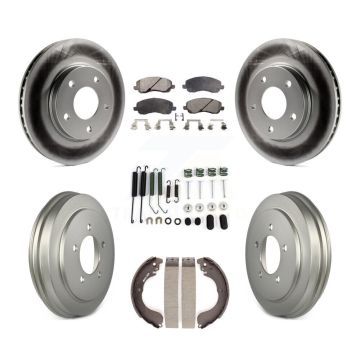 Front Rear Coated Disc Brake Rotors Ceramic Pads And Drum Kit (7Pc) For Dodge Caliber KGT-101805