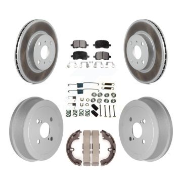Front Rear Coat Brake Rotor Ceramic Pad Drum Kit (7Pc) For Toyota Corolla Chevrolet Prizm KGT-101820