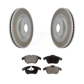 Front Coat Brake Rotor Ceramic Pad Kit For 2010 Jaguar XF With 354mm Diameter KGT-101843