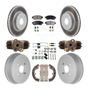 Front Rear Coat Disc Brake Rotors Ceramic Pad Drum Kit (9Pc) For Toyota Corolla Geo Prizm KGT-101857