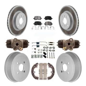 Front Rear Coat Brake Rotor Ceramic Pad Drum Kit (9Pc) For Toyota Corolla Chevrolet Prizm KGT-101862