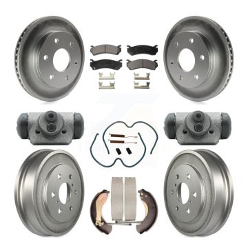 Front Rear Coated Brake Rotor Ceramic Pad Drum Kit (9Pc) For Chevrolet Silverado 1500 GMC KGT-101869