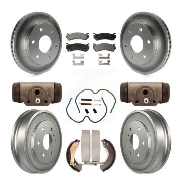Front Rear Coated Brake Rotor Ceramic Pad Drum Kit (9Pc) For Chevrolet Silverado 1500 GMC KGT-101870
