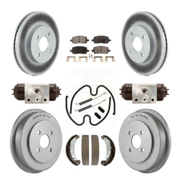 Front Rear Coated Brake Rotors Ceramic Pad Drum Kit (9Pc) For Pontiac Chevrolet Cobalt G5 KGT-101873
