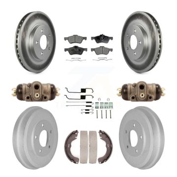 Front Rear Coated Brake Rotors Ceramic Pad Drum Kit (9Pc) For Ford Escape Mercury Mariner KGT-101887