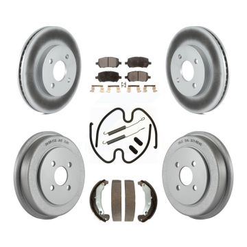 Front Rear Coated Brake Rotor Ceramic Pad Drum Kit (7Pc) For Pontiac Chevrolet Cobalt Ion KGT-101901