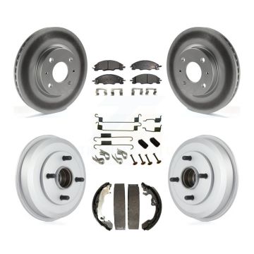 Front Rear Coated Disc Brake Rotors Ceramic Pads And Drum Kit (7Pc) For Ford Focus KGT-101913
