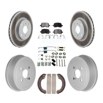 Front Rear Coat Brake Rotor Ceramic Pad Drum Kit (7Pc) For 2002 Toyota Corolla From 04 02 KGT-101916