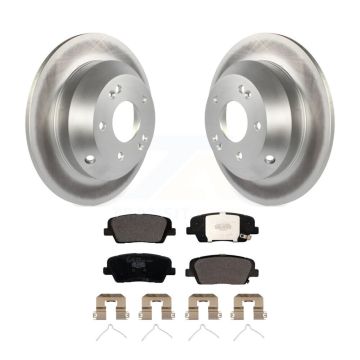 Rear Coated Disc Brake Rotors & Ceramic Pad Kit For Kia Sorento Hyundai Santa Fe Sport XL KGT-101936
