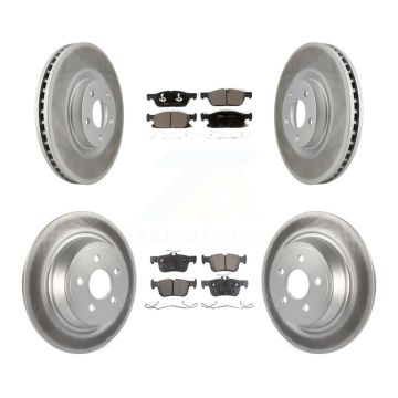 Front Rear Coated Disc Brake Rotors And Ceramic Pads Kit For Lincoln Continental KGT-101973