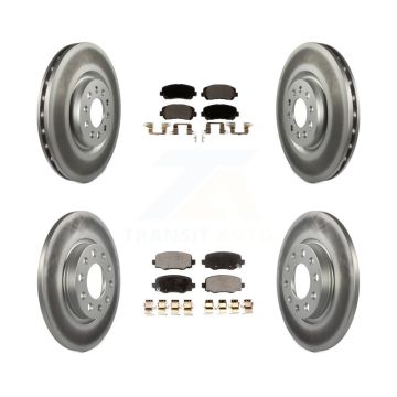 Front Rear Coated Disc Brake Rotors And Ceramic Pads Kit For Chrysler 200 KGT-101977