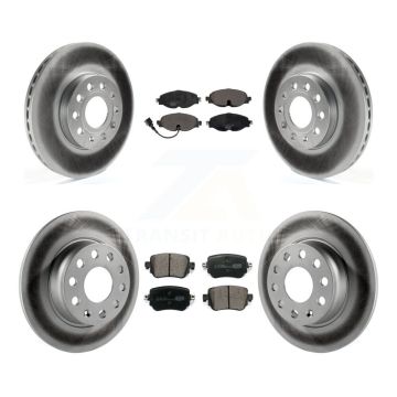 Front Rear Coated Disc Brake Rotors And Ceramic Pads Kit For Volkswagen Golf SportWagen KGT-101989