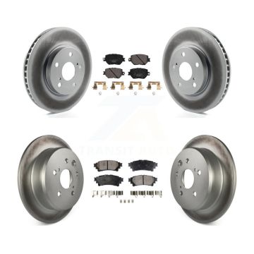 Front Rear Coated Disc Brake Rotors And Ceramic Pads Kit For Lexus IS250 KGT-101992