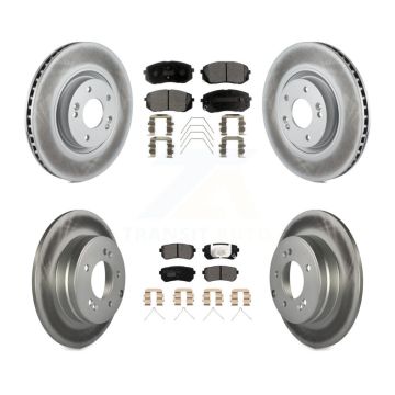 Front Rear Coat Disc Brake Rotor Ceramic Pad Kit For Kia Optima With Manual Parking KGT-101998