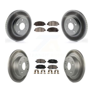 Front Rear Coated Disc Brake Rotors And Ceramic Pads Kit For 2016-2022 Honda HR-V KGT-102002